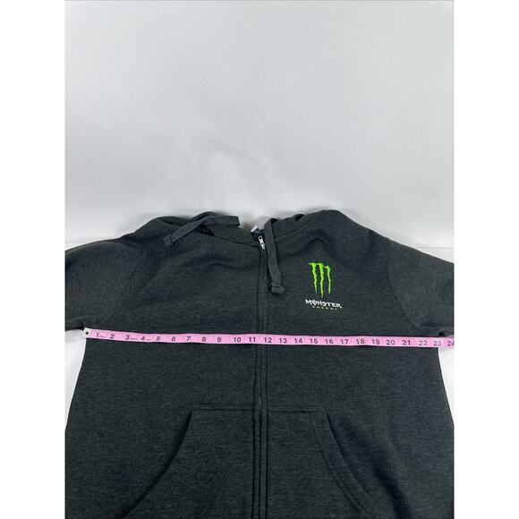 Monster Energy Zip-Up Hoodie Heather Charcoal Size Large SOFT - Picture 6 of 8